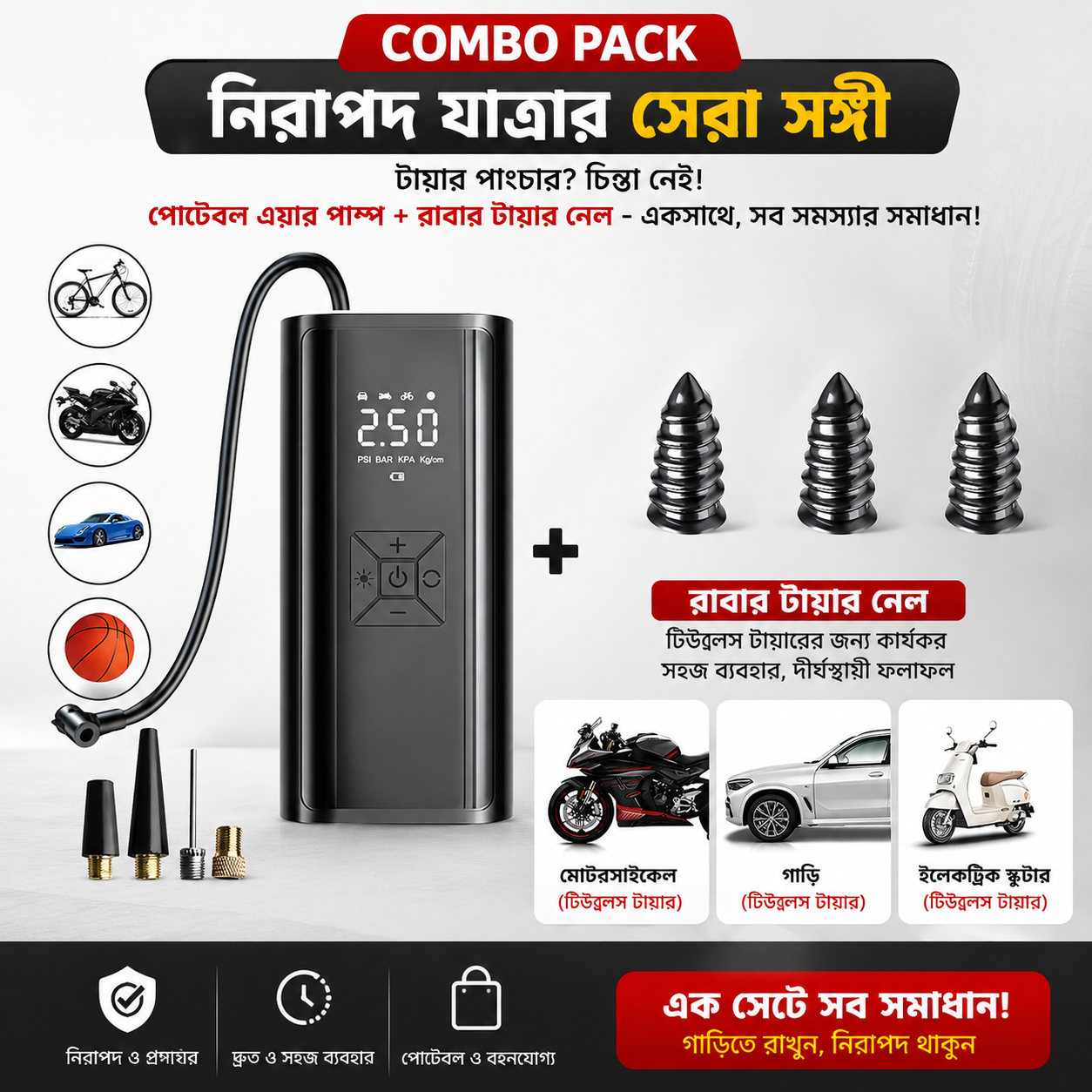 Portable Tire Emergency Kit Combo - Image 4